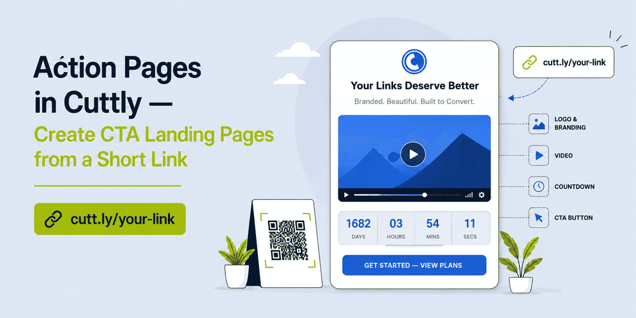 Action Pages in Cuttly — Create CTA Landing Pages from a Short Link
