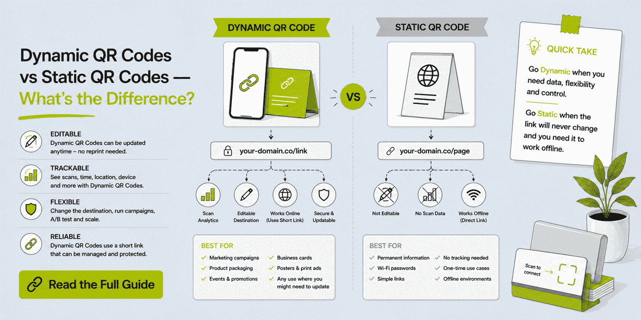 Dynamic QR Codes vs Static QR Codes — What's the Difference?