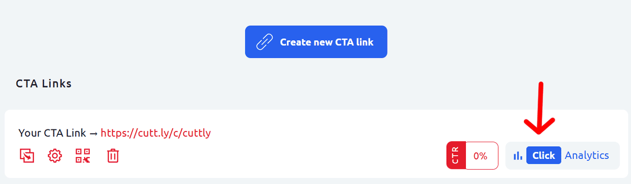 Cuttly - QR code icon in Action Pages list