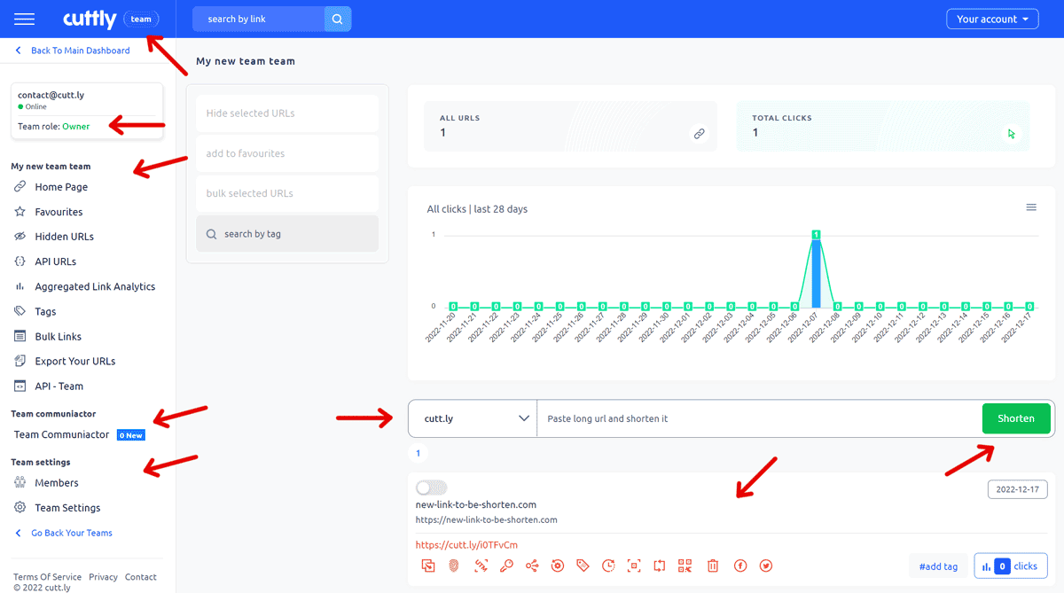 Cuttly - url shortener